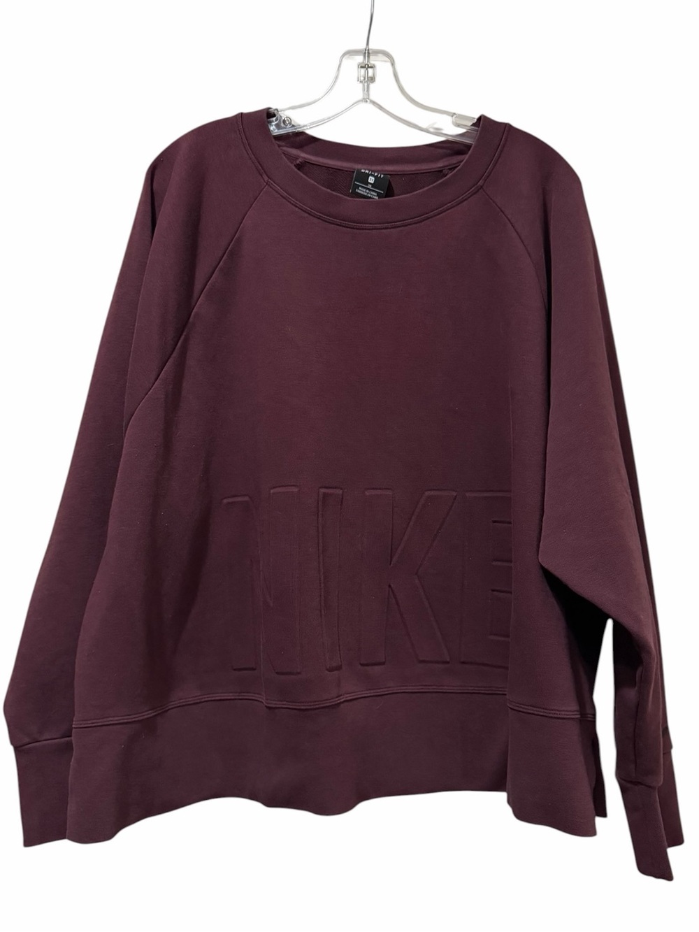 Nike Women's 3X Plum Maroon Long Sleeve Crewneck Long Sleeve Sweatshirt B3